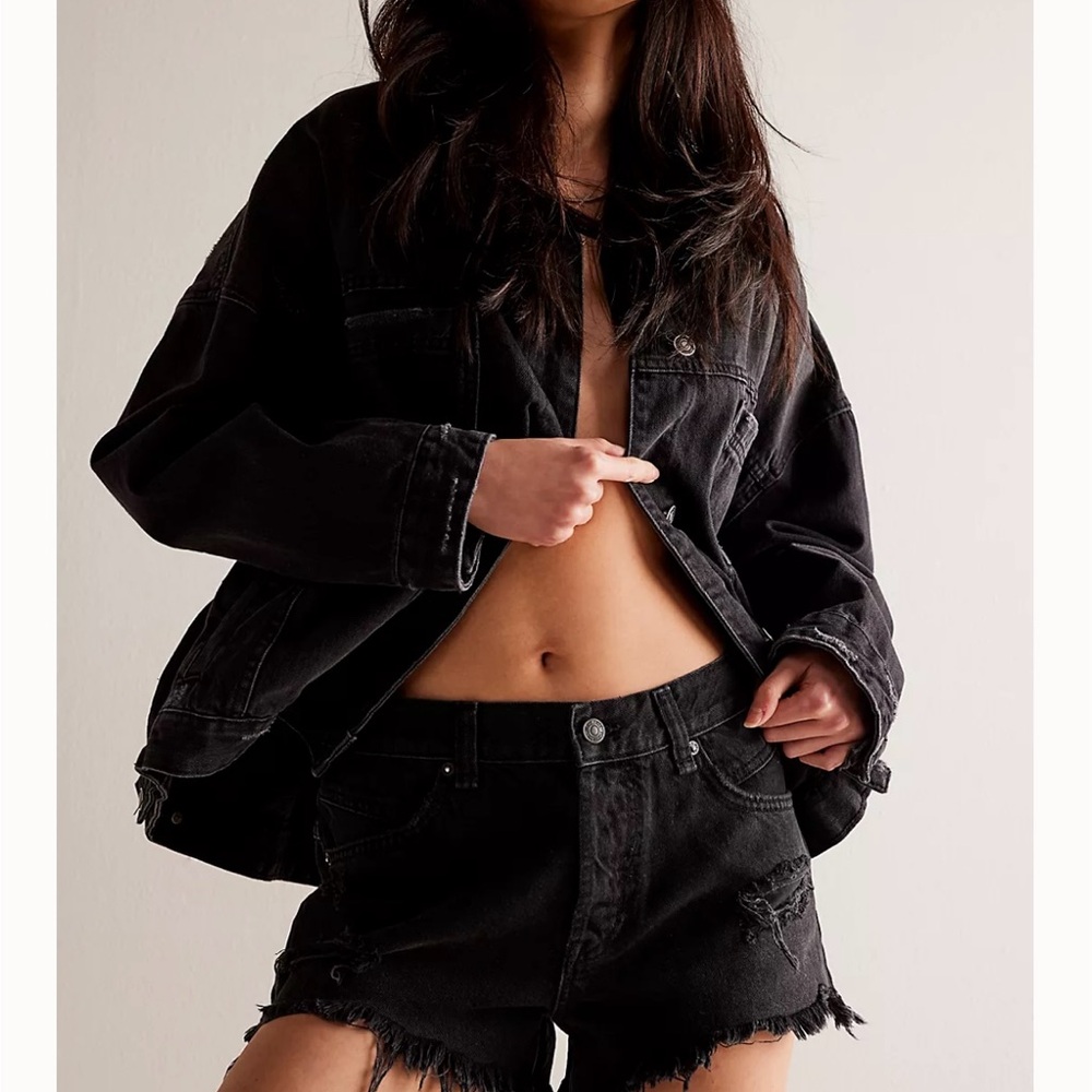 We the Free Black Denim Shorts - Excellent Condition